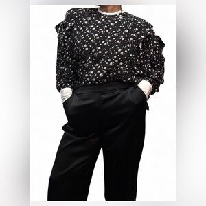 Isabel Marant Black Silk Floral Blouse 🌸